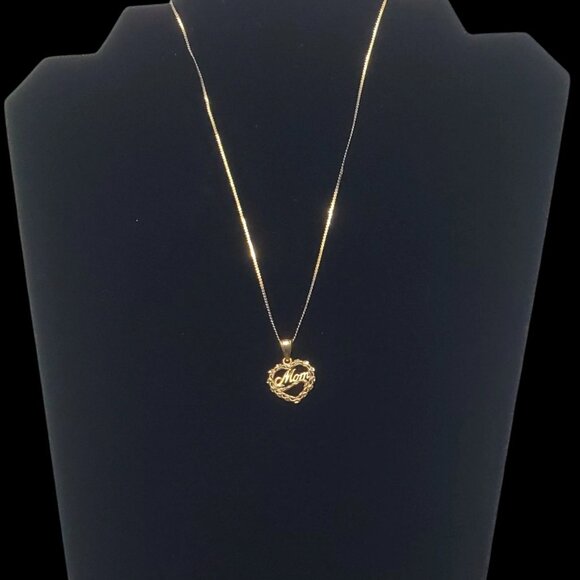 14k Gold Necklace 16” Chain w/Michael Anthony Mom 14K Pendant 2.4 Grams Total - Picture 3 of 11